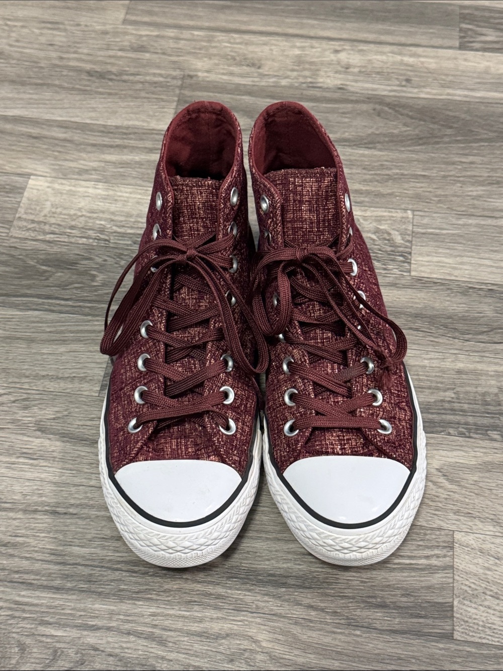 Converse Chuck Taylor All Star Sparkle Knit high top sneakers women’s sz 9.5 - Picture 4 of 15